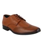 Vardhra Men's Beige Genuine Leather Derby Formal Shoes