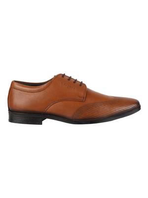 Vardhra Men's Beige Genuine Leather Derby Formal Shoes 2