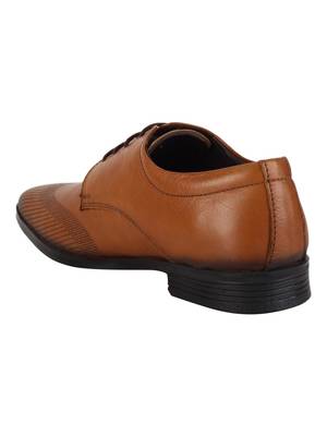 Vardhra Men's Beige Genuine Leather Derby Formal Shoes 3