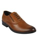 Vardhra Men's Beige Genuine Leather Slip On Formal Shoes