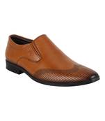 Vardhra Men's Beige Genuine Leather Slip On Formal Shoes