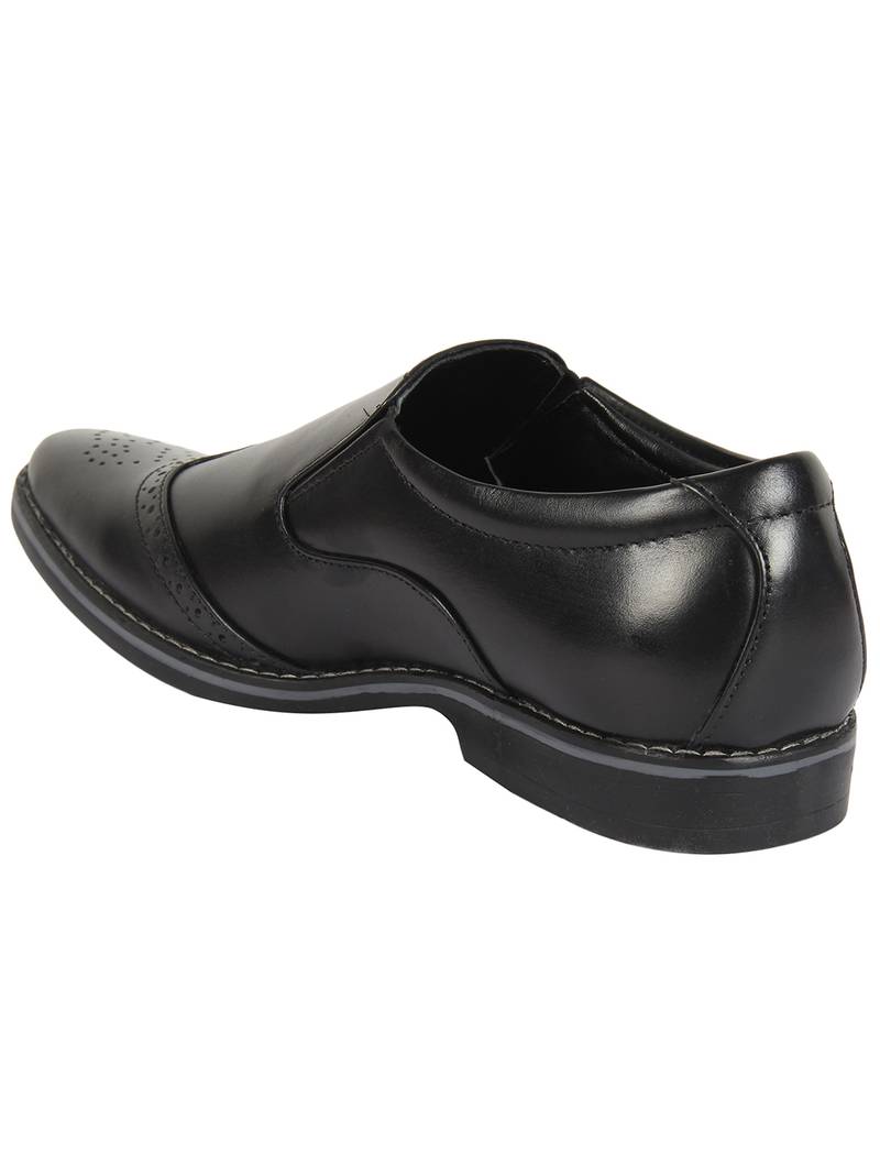 Vardhra Men's Black Genuine Leather Brogue Formal Shoes