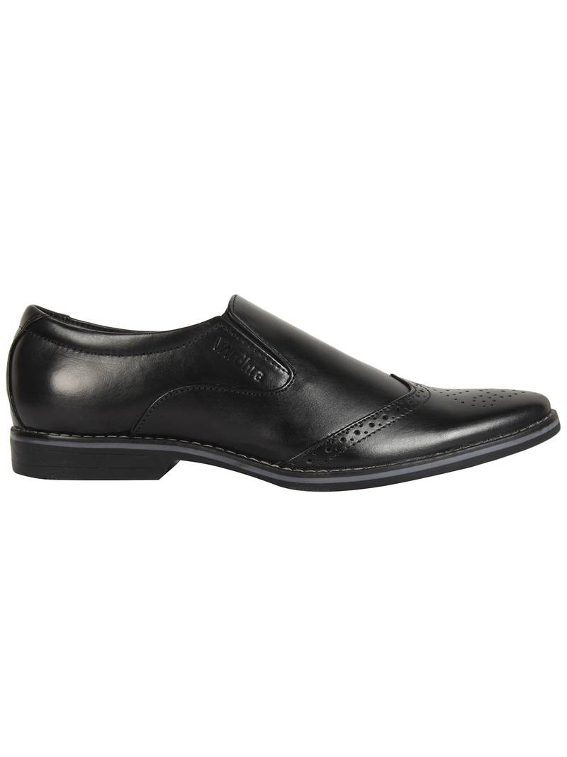 Vardhra Men's Black Genuine Leather Brogue Formal Shoes