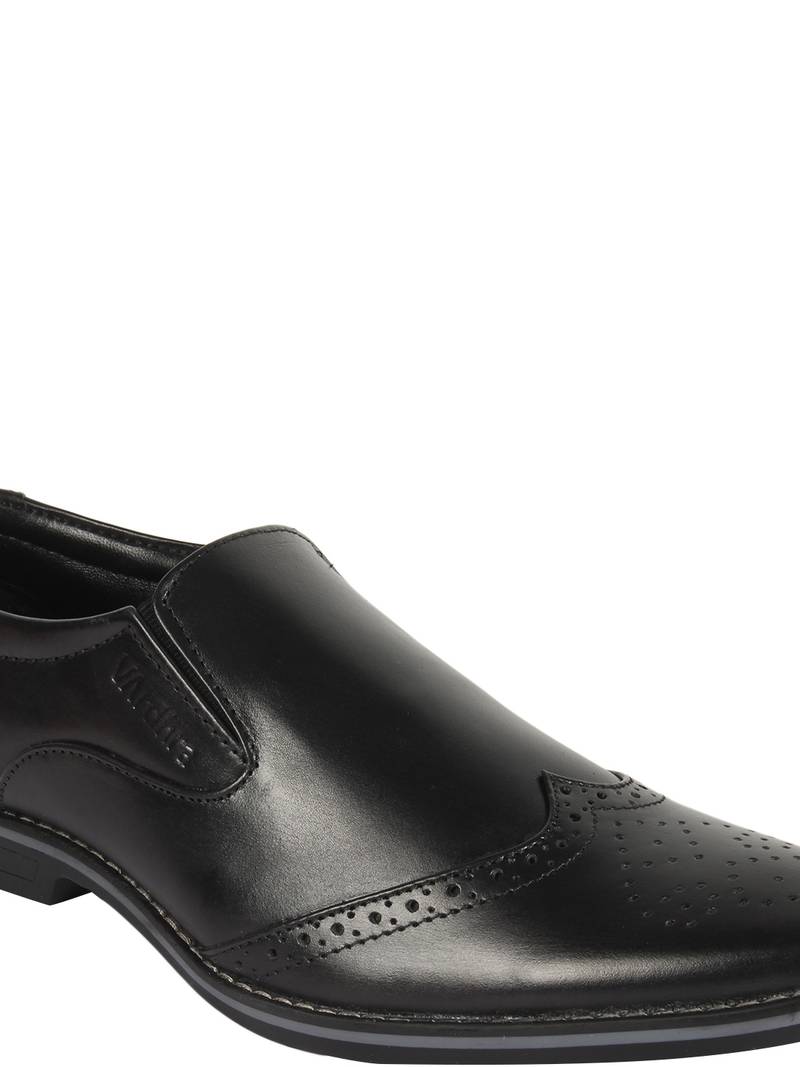 Vardhra Men's Black Genuine Leather Brogue Formal Shoes