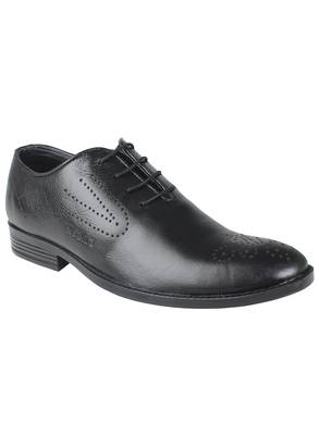Vardhra Men's Black Genuine Leather Brogue Formal Shoes 1