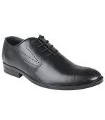 Vardhra Men's Black Genuine Leather Brogue Formal Shoes