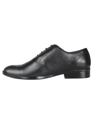 Vardhra Men's Black Genuine Leather Brogue Formal Shoes 3