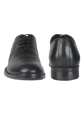 Vardhra Men's Black Genuine Leather Brogue Formal Shoes 5