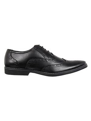 Vardhra Men's Black Genuine Leather Brogue Formal Shoes 2