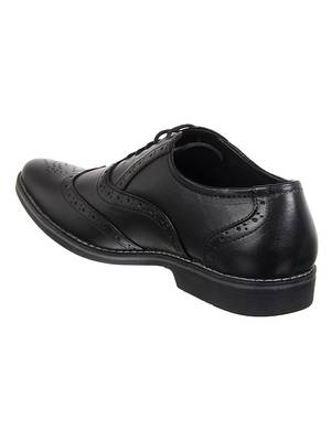 Vardhra Men's Black Genuine Leather Brogue Formal Shoes 3