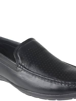 Vardhra Men's Black Genuine Leather Casual Loafer 5