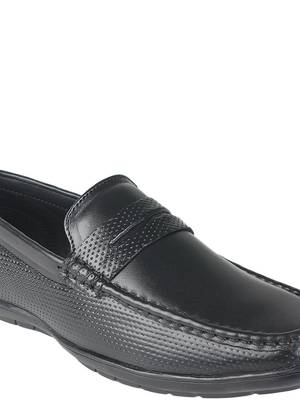 Vardhra Men's Black Genuine Leather Casual Loafer 5