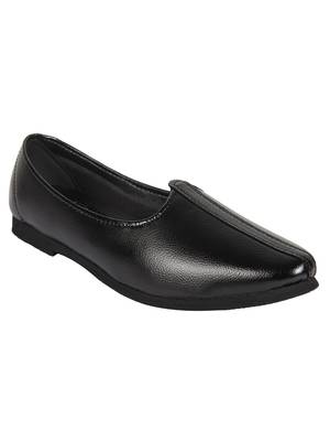 Vardhra Men's Black Genuine Leather Casual Mojaris/Jutti 1