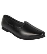 Vardhra Men's Black Genuine Leather Casual Mojaris/Jutti