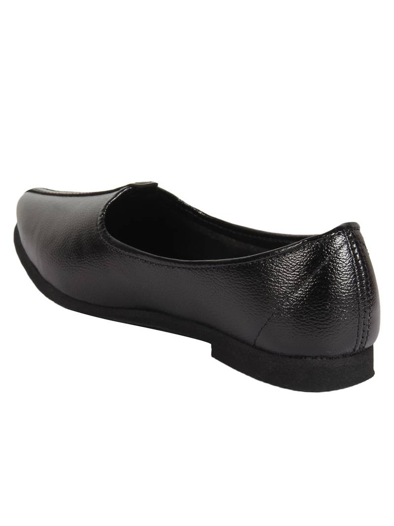 Vardhra Men's Black Genuine Leather Casual Mojaris/Jutti
