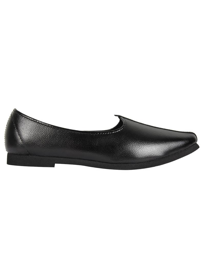 Vardhra Men's Black Genuine Leather Casual Mojaris/Jutti