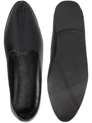 Vardhra Men's Black Genuine Leather Casual Mojaris/Jutti 4