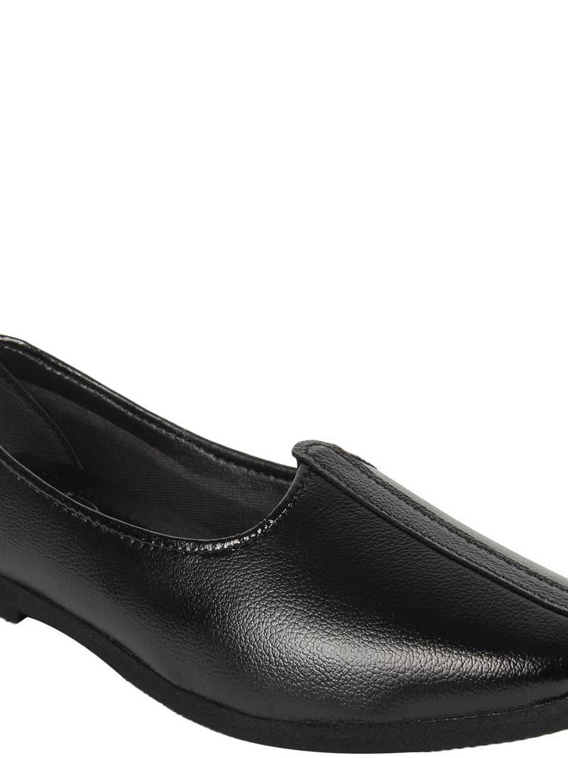 Vardhra Men's Black Genuine Leather Casual Mojaris/Jutti