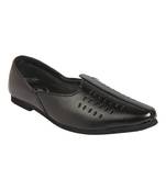 Vardhra Men's Black Genuine Leather Casual Mojaris/Jutti