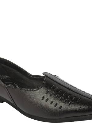 Vardhra Men's Black Genuine Leather Casual Mojaris/Jutti 5