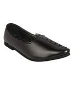 Vardhra Men's Black Genuine Leather Casual Mojaris/Jutti