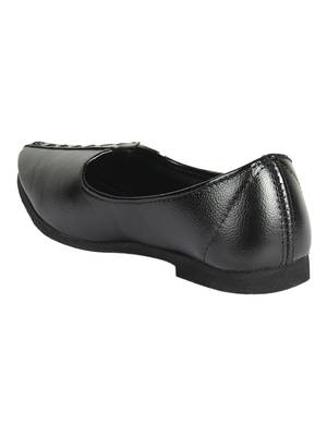 Vardhra Men's Black Genuine Leather Casual Mojaris/Jutti 2
