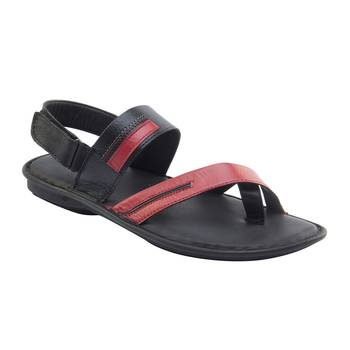 Vardhra Men's Black Genuine Leather Casual Sandal 1