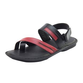 Vardhra Men's Black Genuine Leather Casual Sandal 2