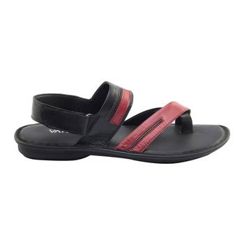 Vardhra Men's Black Genuine Leather Casual Sandal 3