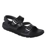 Vardhra Men's Black Genuine Leather Casual Sandal