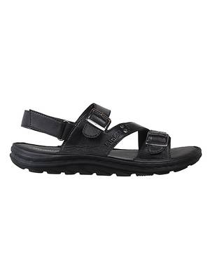 Vardhra Men's Black Genuine Leather Casual Sandal 2