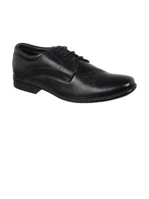 Vardhra Men's Black Genuine Leather Derby Formal Shoes 1
