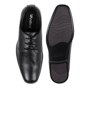 Vardhra Men's Black Genuine Leather Derby Formal Shoes 4