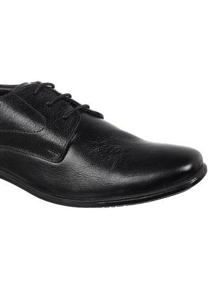 Vardhra Men's Black Genuine Leather Derby Formal Shoes 5