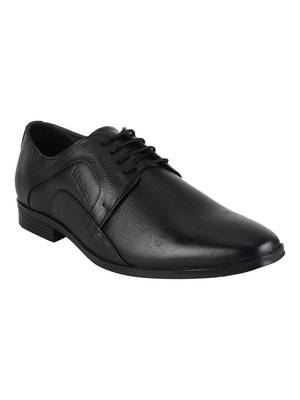Vardhra Men's Black Genuine Leather Derby Formal Shoes 1