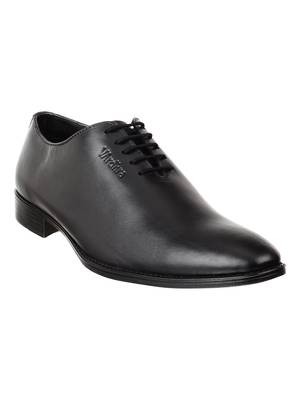 Vardhra Men's Black Genuine Leather Derby Formal Shoes 1