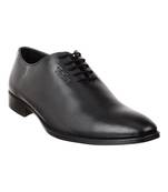 Vardhra Men's Black Genuine Leather Derby Formal Shoes