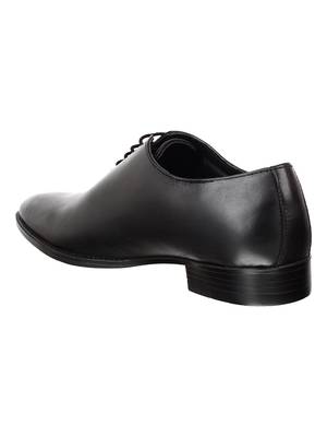 Vardhra Men's Black Genuine Leather Derby Formal Shoes 3