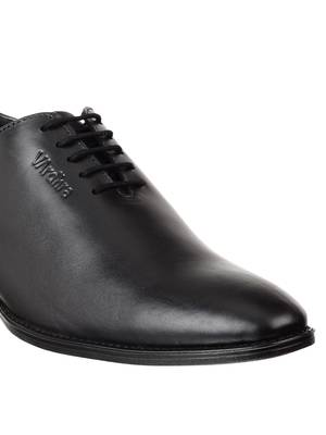 Vardhra Men's Black Genuine Leather Derby Formal Shoes 5