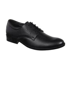 Vardhra Men's Black Genuine Leather Derby Formal Shoes 1