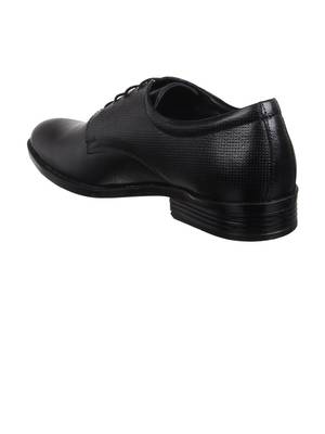 Vardhra Men's Black Genuine Leather Derby Formal Shoes 3