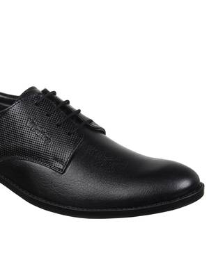 Vardhra Men's Black Genuine Leather Derby Formal Shoes 5