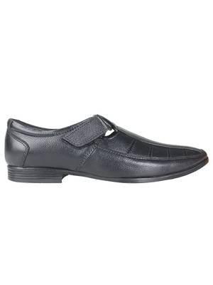 Vardhra Men's Black Genuine Leather Fisherman Casual Sandal 2