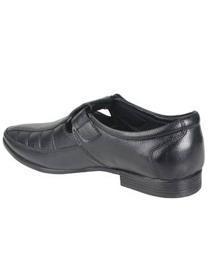 Vardhra Men's Black Genuine Leather Fisherman Casual Sandal 3