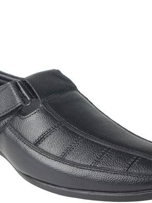 Vardhra Men's Black Genuine Leather Fisherman Casual Sandal 5