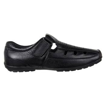 Vardhra Men's Black Genuine Leather Fisherman Casual Sandal 2