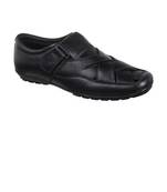 Vardhra Men's Black Genuine Leather Fisherman Casual Sandal