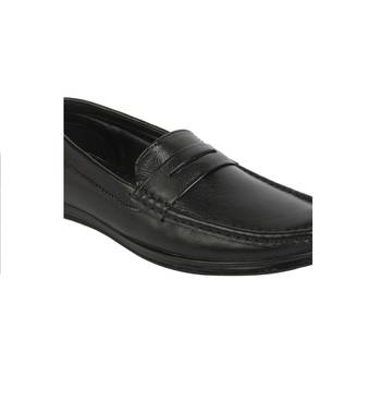 Vardhra Men's Black Genuine Leather Mild Leather Casual Loafer 5
