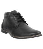 Vardhra Men's Black Genuine Leather Outdoor Derby Formal Boot