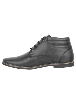 Vardhra Men's Black Genuine Leather Outdoor Derby Formal Boot 3